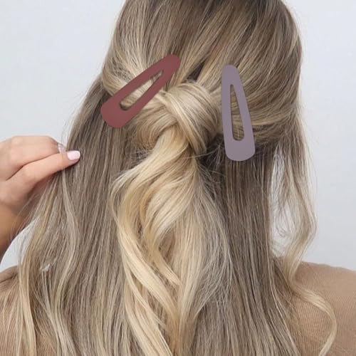 Motroce 6PCS Large Matte Red Snap Hair Clips, 3.5 Inch Acrylic Barrettes