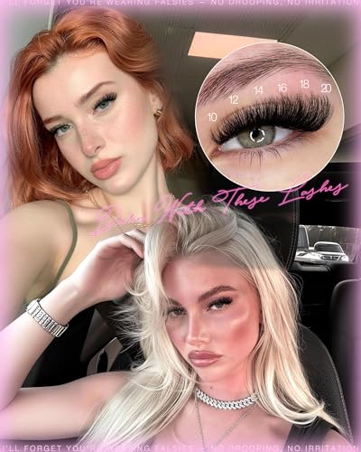 LANFLOWER Fluffy Lash Clusters Kit - 10-20mm D Curl Wispy DIY Eyelash Extensions