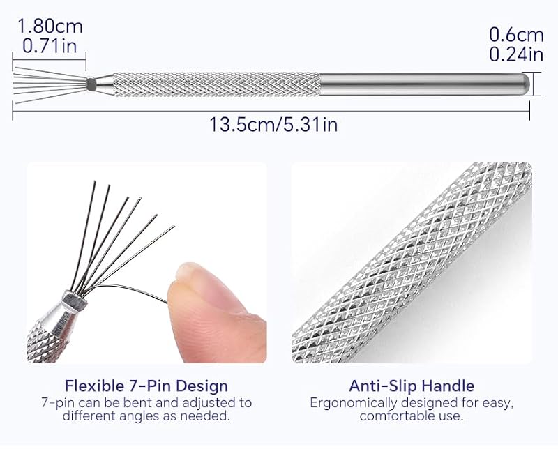 KADS 7-Pin Stainless Steel Nail Art Liner Tool Set for Precision Manicures