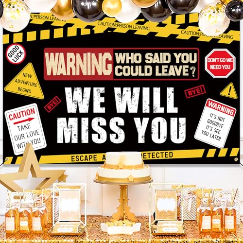 Ushinemi Farewell Party Banner - Funny Going Away Retirement Sign, 71x45in