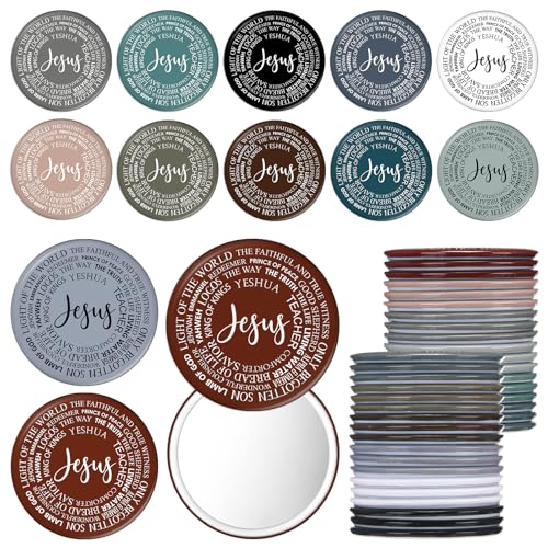 36 Pcs Christian Compact Mirrors - Pocket Jesus Makeup Gifts