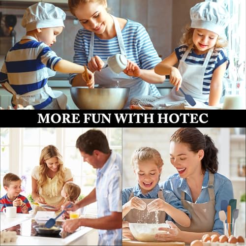 HOTEC Neutral Silicone Spatula Set - 5 Piece, Heat Resistant 600°F, BPA-Free