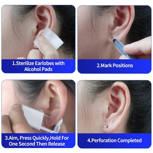 Giloner Disposable Self-Piercing Ear and Nose Piercing Kit with Studs