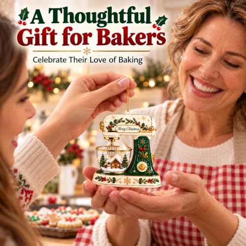 Dough Mixer Christmas Ornament - Baking Gift for Women, Holiday Decor