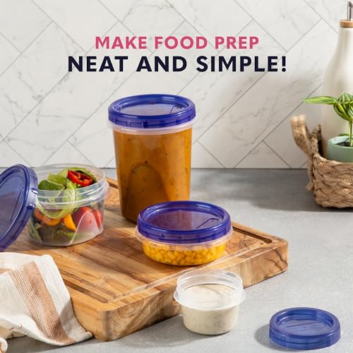 32 Oz Plastic Food Deli Containers with Airtight Twist Lids - 3 Pack