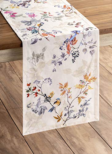 Equinoxe Beige 100% Cotton Table Runner 14.5" x 48" - Seasonal Decor