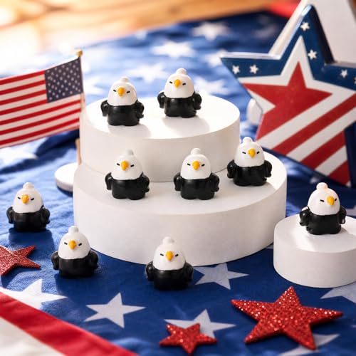 30 Pcs Mini Resin Bald Eagle Figurines for Miniature Garden Decor