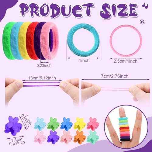 auroray 360PCS Soft Cotton Baby Hair Ties & Toddler Elastics Set