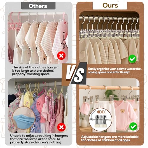 Mity Rain 10-Pack Baby Hangers with 360° Rotatable Clips