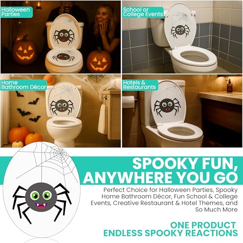 Funny Spider Halloween Toilet Seat Cling Set - 2-Piece 11.2x13