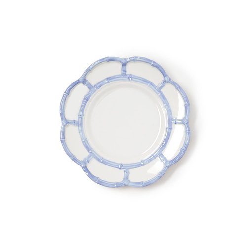 Two's Company French Blue Bamboo Touch Salad Plates, 8.75-Inch, Set of 4
