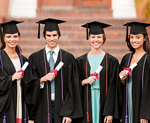 Royal Blue and White Graduation Honor Cords - 68" Durable Tassel