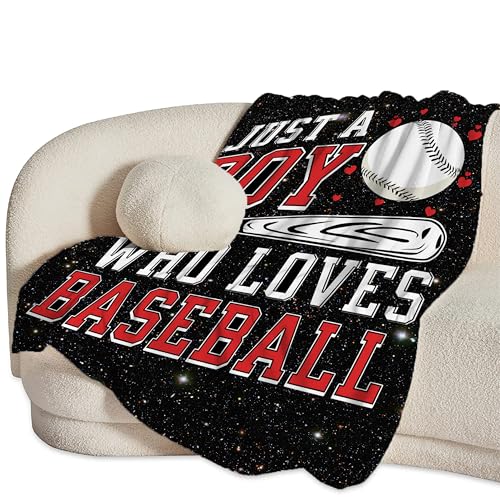 Baseball Themed Fleece Throw Blanket for Kids & Adults - Super Soft 50"x40"