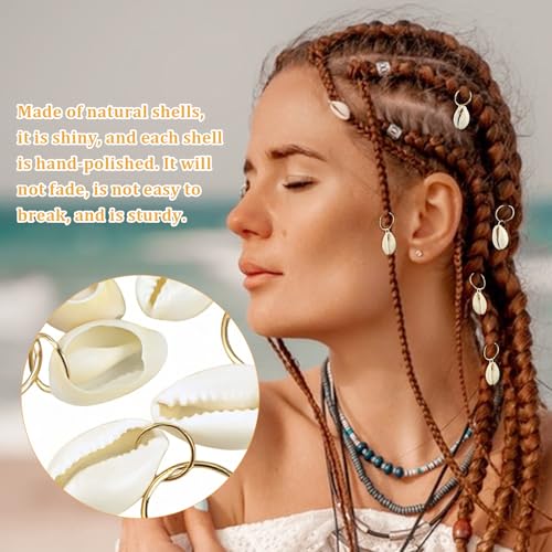 12 PCS Seashell Dreadlock Hair Accessories Boho Shell Hair Charms