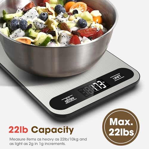 Mik-Nana Digital Kitchen Food Scale, 22lb Capacity with Tare Function