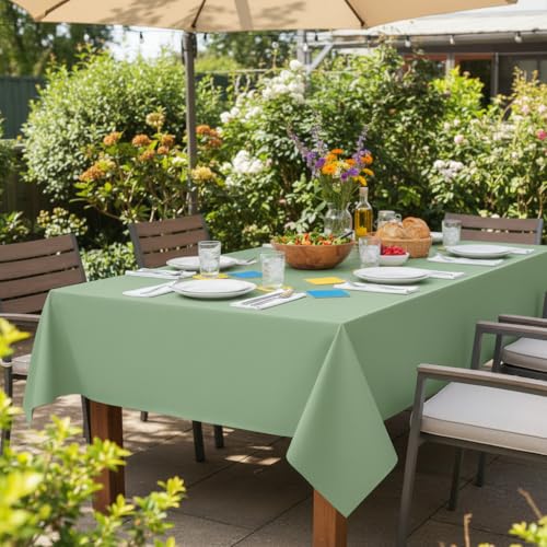 Sage Green Plastic Tablecloth 3-Pack - 54x108 Inch Disposable Table Cover