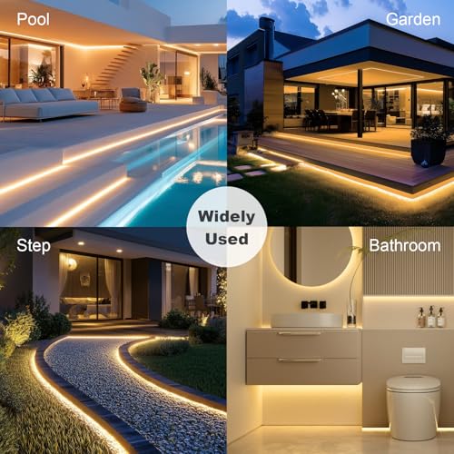 100ft COB Outdoor Waterproof LED Strip Light 3000K Warm White - IP67