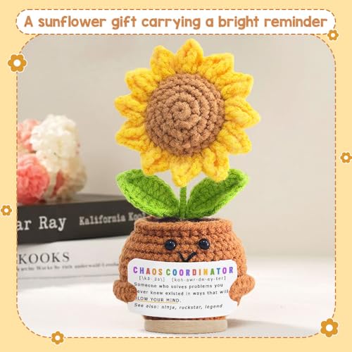 Handmade Crochet Sunflower Gift for Coworkers & Teachers