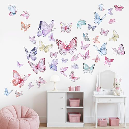 Watercolor Butterfly Wall Decals - 35-45 Peel & Stick Stickers