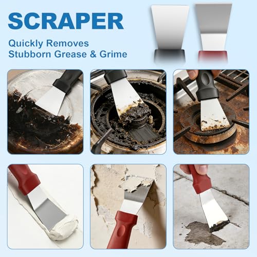 11-Piece Grout Cleaning Brush Set with Steel Scrapers for Deep Scrubbing