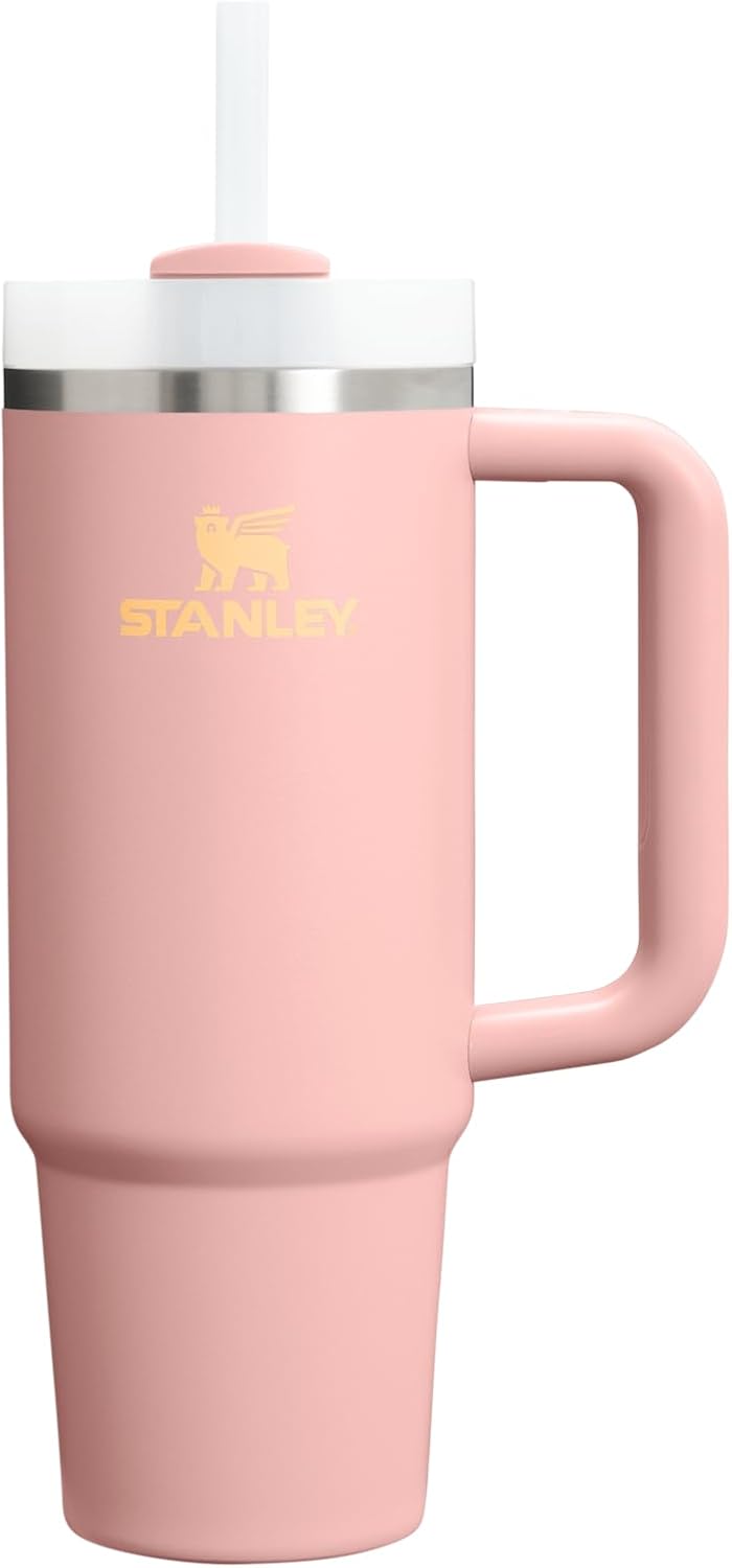 STANLEY Quencher H2.0 Tumbler - 30 oz Insulated Stainless Steel Cup with Handle & Straw | BPA-Free | Peach Rose