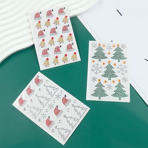 XIELIME Christmas Face Gems Self-Adhesive Rhinestone Stickers