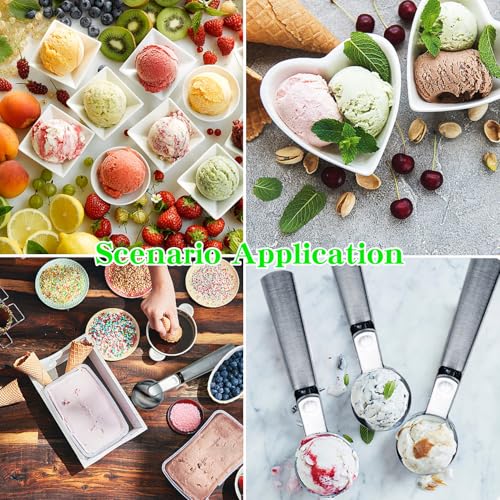 Large Stainless Steel Ice Cream Scoop with Trigger Handle - 1pc
