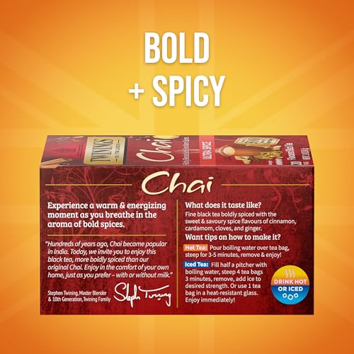 Twinings Ultra Spice Chai Black Tea Bags - 20 Individually Wrapped