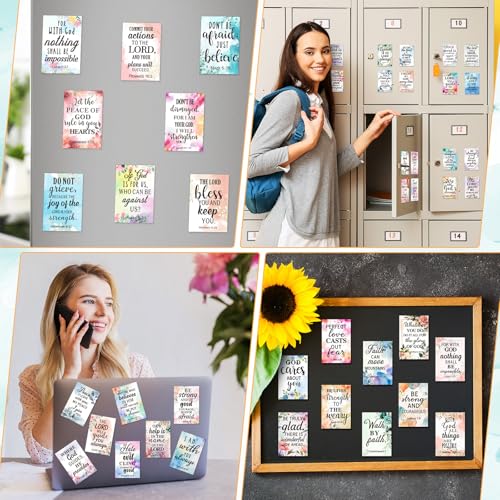 50 Pcs Inspirational Christian Refrigerator Magnets with Bible Verses