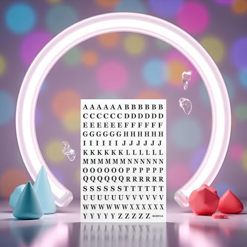 Black Letter Nail Art Stickers 3D English Alphabet Decals