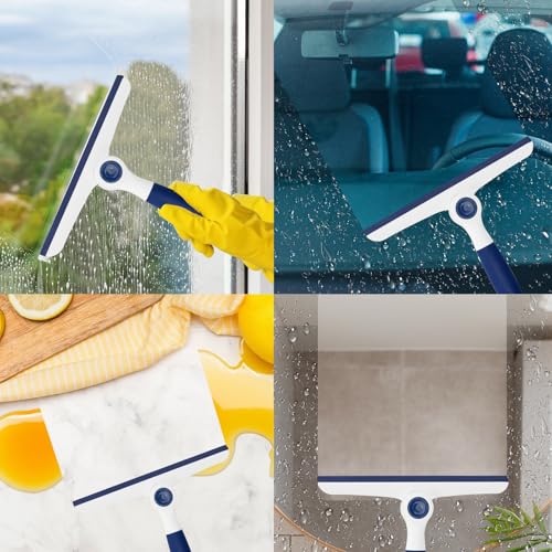 Keleekelin 9.7" Rotating Window Squeegee for Glass Doors and Car Windows