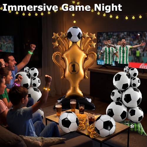 5-Piece Soccer Balloons Set - Extra Large Trophy & Foil Decorations