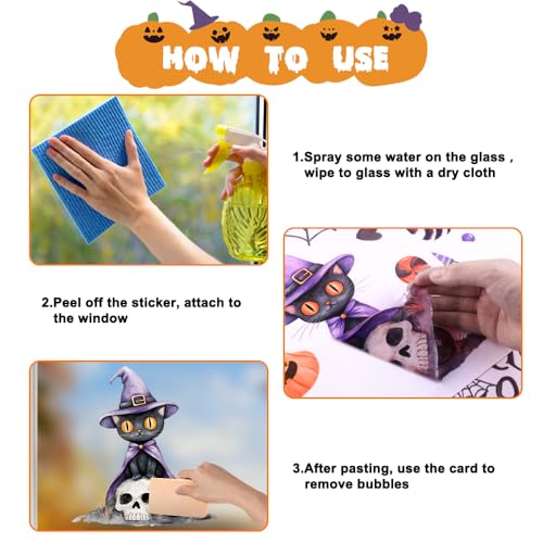 Heirloom Haven 6 Sheets Halloween Ghost Window Clings Halloween Decoration