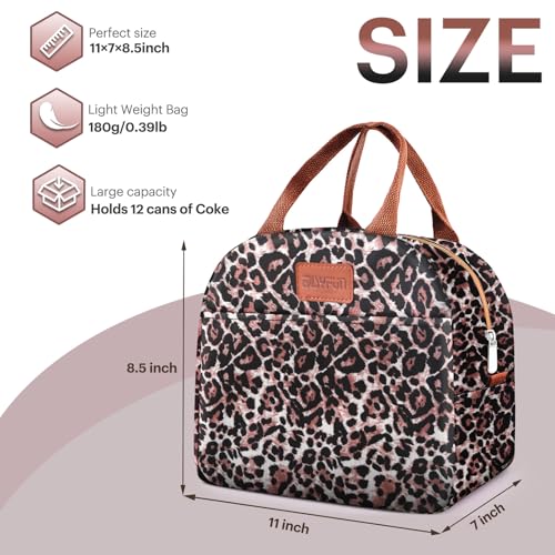 EASYFUN Insulated Lunch Bag - Leakproof Lunch Tote for Work & Travel, Black Panther