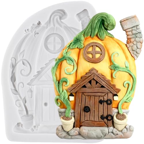Lingzhi Pumpkin House Silicone Fondant Mold Fairy Garden Cake Decorating