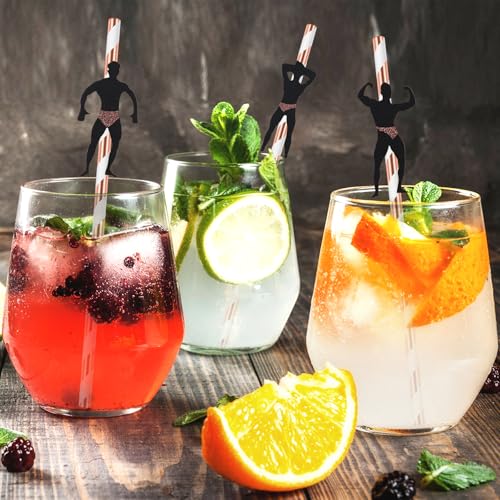 36 Pcs Funny Male Dancer Bachelorette Party Straws