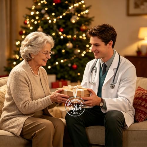 First Christmas As A Doctor Crystal Ornament - Medical Graduate Keepsake - Doctor Variation