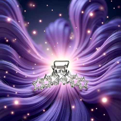 Silver Star Large Metal Hair Claw Clip Nonslip Metallic Jaw Clamp