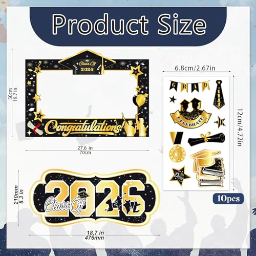 Class of 2026 Graduation Photo Booth Props Set - 30 Pcs