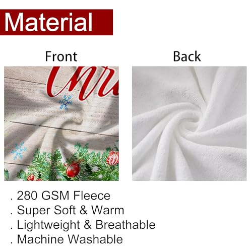 Christmas Blanket - Snowman & Red Truck Flannel Throw 50x60