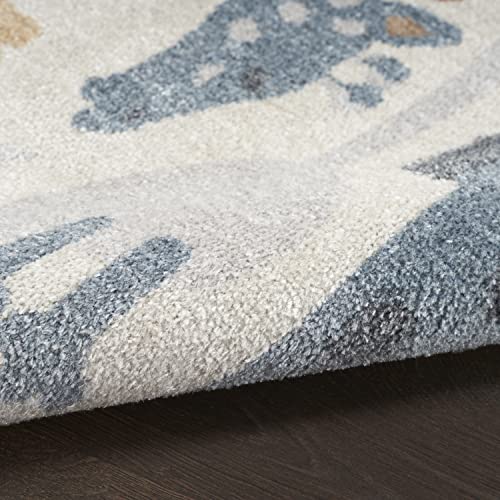 Nourison Home Astra Machine Washable Ivory 6'7" x 9' Area Rug - Easy Clean, Non Shedding, Bed Room, Living Room, Dining Room, Kitchen (7' x 9')