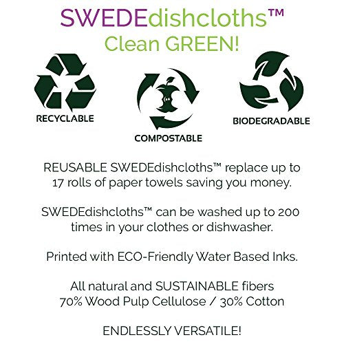 Colorful Giraffe Swedish Dishcloths Set of 3 - Eco-Friendly & Absorbent