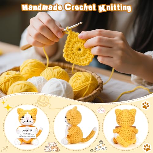 Handmade Crochet Cat Plush for Daughter - Cute Gift Idea