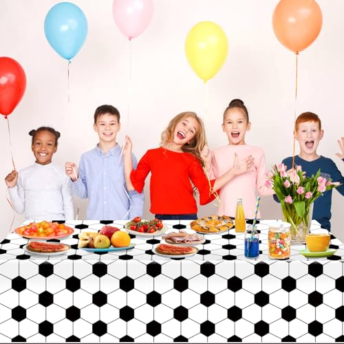 4-Pack Sports Theme Tablecloths - 54x108 Inch Disposable Party Covers