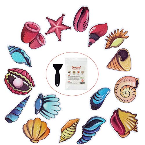 Secopad Non-Slip Bathtub Stickers, Sea Shell Shower Floor Decals - 16 Pack