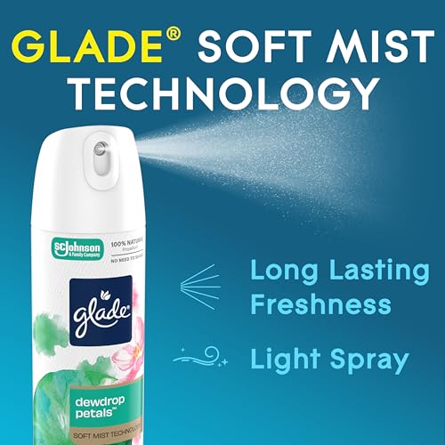 Glade Dewdrop Petals Air Freshener Spray, 7.3 Oz, Odor Fighting
