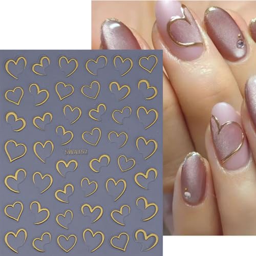 Valentine's Day 3D Self-Adhesive Heart Nail Art Stickers Decals