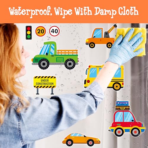 105 Vehicle Wall Stickers - Colorful Vinyl Decals for Kids' Rooms