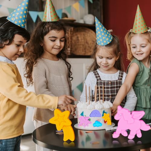 BENEKIY 8-Cavity Unicorn Silicone Molds - 2 Pack 3D Baking Tray for Kids