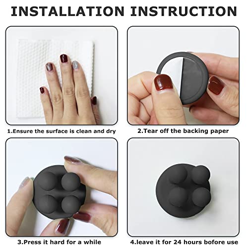 Black Silicone Toothbrush Holder - Multi-Function Wall Hook